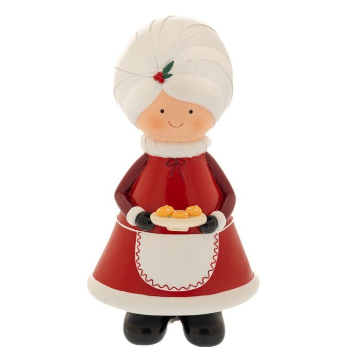 MAMMA NATALE POLIRESINA BIANCAROSSA 15X11X27CM